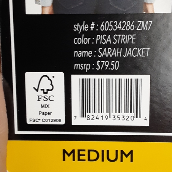 NWT Striped Jean Jacket Size Medium - Picture 10 of 16